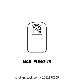 Nail fungus icon. Nail disease symbol. Finger sign