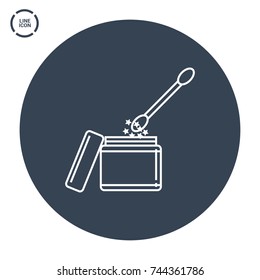 nail glitter line vector icon