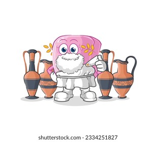 the nail with greek clothing. cartoon mascot vector