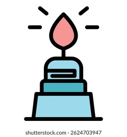 Icono de amoladora de uñas. Esquema de la amoladora de uñas de Vector de color plano aislado