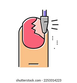 nail grinding color icon vector. nail grinding sign. isolated symbol illustration