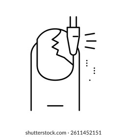 nail grinding line icon vector. nail grinding sign. isolated contour symbol black illustration