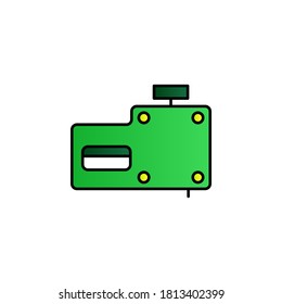 Nail gun color gradient vector icon