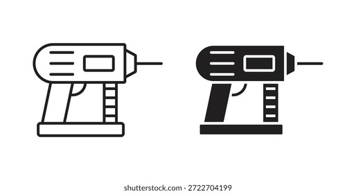 Ilustración vectorial aislada del icono de la pistola del clavo. Pictograma de Vector para Web y App
