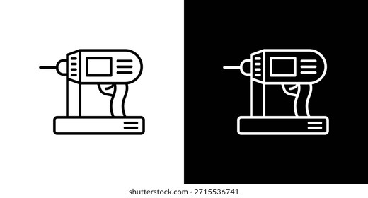 Icono de pistola de clavos en diseño de línea. Iconos de trazo editables.