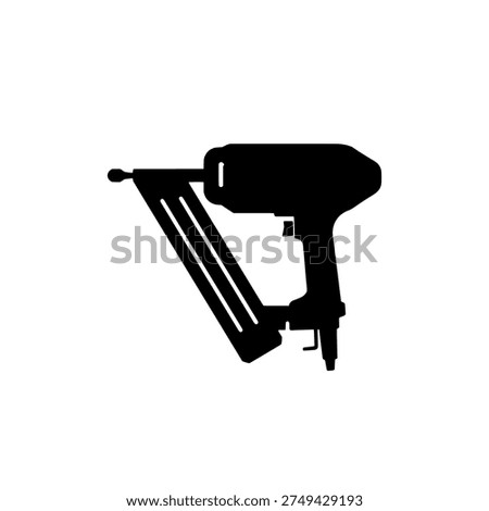 Nail gun icon logo design. Power tool sign and symbol. Construction and carpentry equipment.