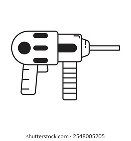 Vector del icono de la pistola del clavo en el fondo blanco