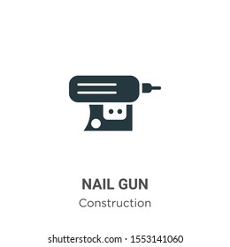 Nail gun vector icon on white background. Flat vector nail gun icon symbol sign from modern construction collection for mobile concept and web apps design.