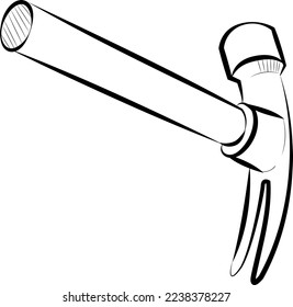 Nail Hammer doodle style vector illustration 