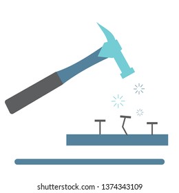 Nail hammer vector eps 10