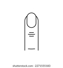 Nail, icono del vector del dedo humano