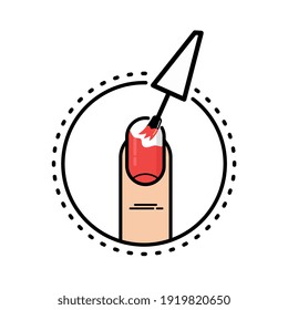 NAIL ICON BEING PAINTED WITH ENAMEL