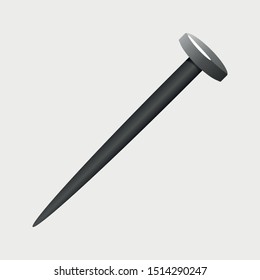 Nail icon. Cartoon of nail vector icon for web design isolated on gray background - Vector
