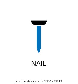 Nail icon. Nail concept symbol design. Stock - Vector illustration can be used for web