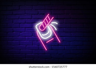 nail icon. Elements of Beauty, make up, cosmetics in neon style icons. Simple icon for websites, web design, mobile app, info graphics