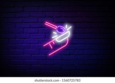 nail icon. Elements of Beauty, make up, cosmetics in neon style icons. Simple icon for websites, web design, mobile app, info graphics