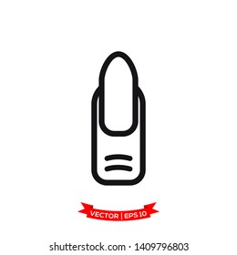 nail icon, finger nail icon in trendy flat style