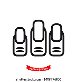 nail icon, finger nail icon in trendy flat style