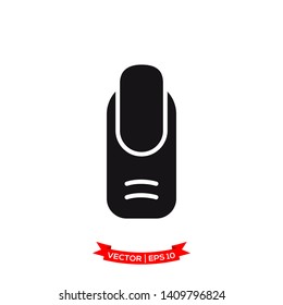 nail icon, finger nail icon in trendy flat style