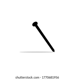 Nail icon in flat style. Vector illustration.