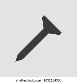 Nail icon isolated of flat style. Vector illustration.