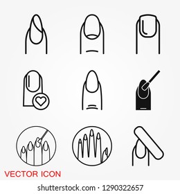 Nail icon logo, illustration, vector sign symbol for design