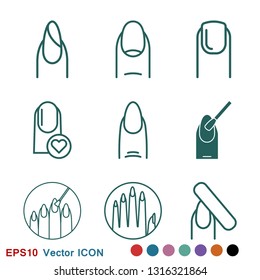 Nail icon logo, illustration, vector sign symbol for design