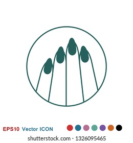 Nail icon logo, illustration, vector sign symbol for design
