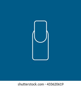 Nail Icon On Blue Background