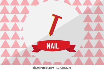 nail icon with a picture of a flat red creature used as a logo or an extra icon in tools development