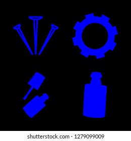 nail icon set about bolt, nails, polish and nail polish vector set