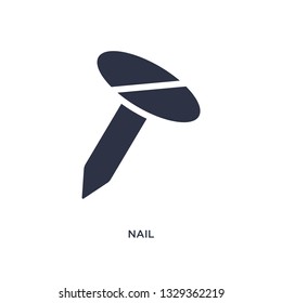 nail icon. Simple element illustration from construction tools concept. nail editable symbol design on white background. Can be use for web and mobile.