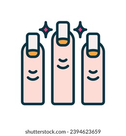 icono de uñas. icono de color relleno vectorial para tu sitio web, móvil, presentación y diseño de logotipo.