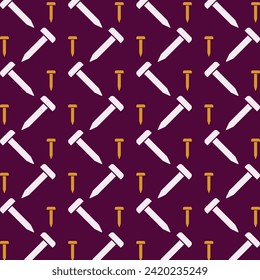 Nail Icon Vector Illustration repeating trendy cute pattern colorful red background