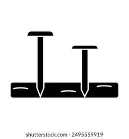 Vector del icono del clavo en el fondo blanco