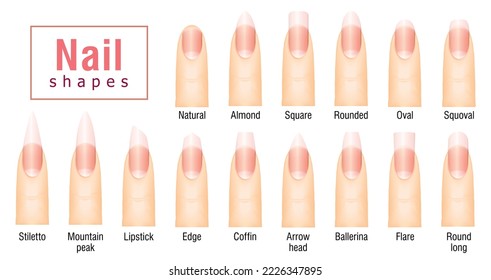 Nail icons set cartoon vector. Manicure salon. Spa art polish