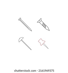 nail icons of various models,vector illustration simple design.