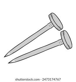 nail illustration hand drawn isolated vector