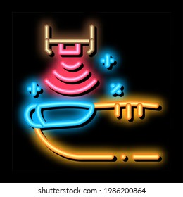 nail infection old human percent neon light sign vector. Glowing bright icon nail infection old human percent sign. transparent symbol illustration
