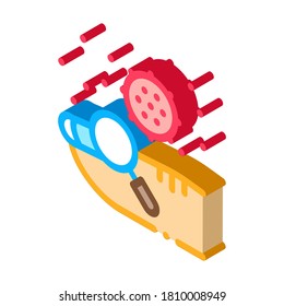 vector de icono de investigación de infección de uñas. signo de investigación de infección de uñas isométricas. ilustración de símbolo aislado de color