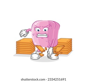 the nail karate mascot. cartoon vector