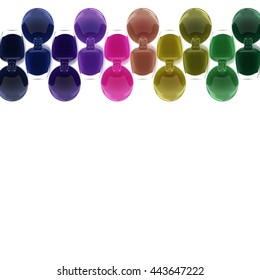 Nail lacquer leaking out of the bottle. Manicure and pedicure varnish. Vector illustration