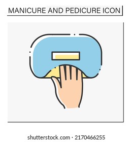 Nail lamp color icon. Ultraviolet LED lamp for drying nail polish. Beauty procedure. Manicure and pedicure concept. Isolated vector illustration