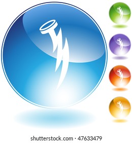 Nail lightning bolt icon isolated on a white background.