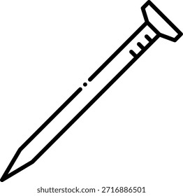 Icono de línea de uñas, ilustración de herramienta de construcción