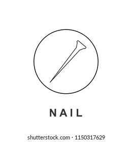 Nail Line Vector Icon template