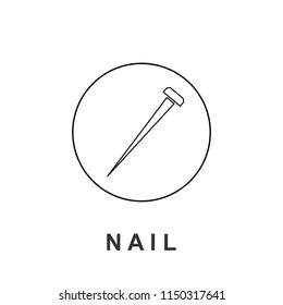 Nail Line Vector Icon template