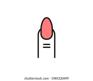Nail lne icon. High quality outline symbol for web design or mobile app. Thin line sign for design logo. Color outline pictogram on white background