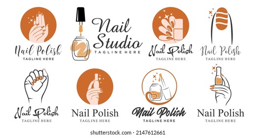 Nail logo collection with creative and unique element concept