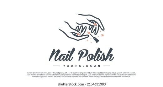 Nail logo design for beauty with creative concept Premium Vector